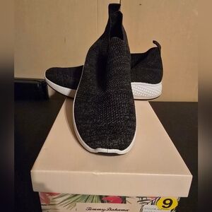 Tommy Bahama Black Knit Unisex Sneakers